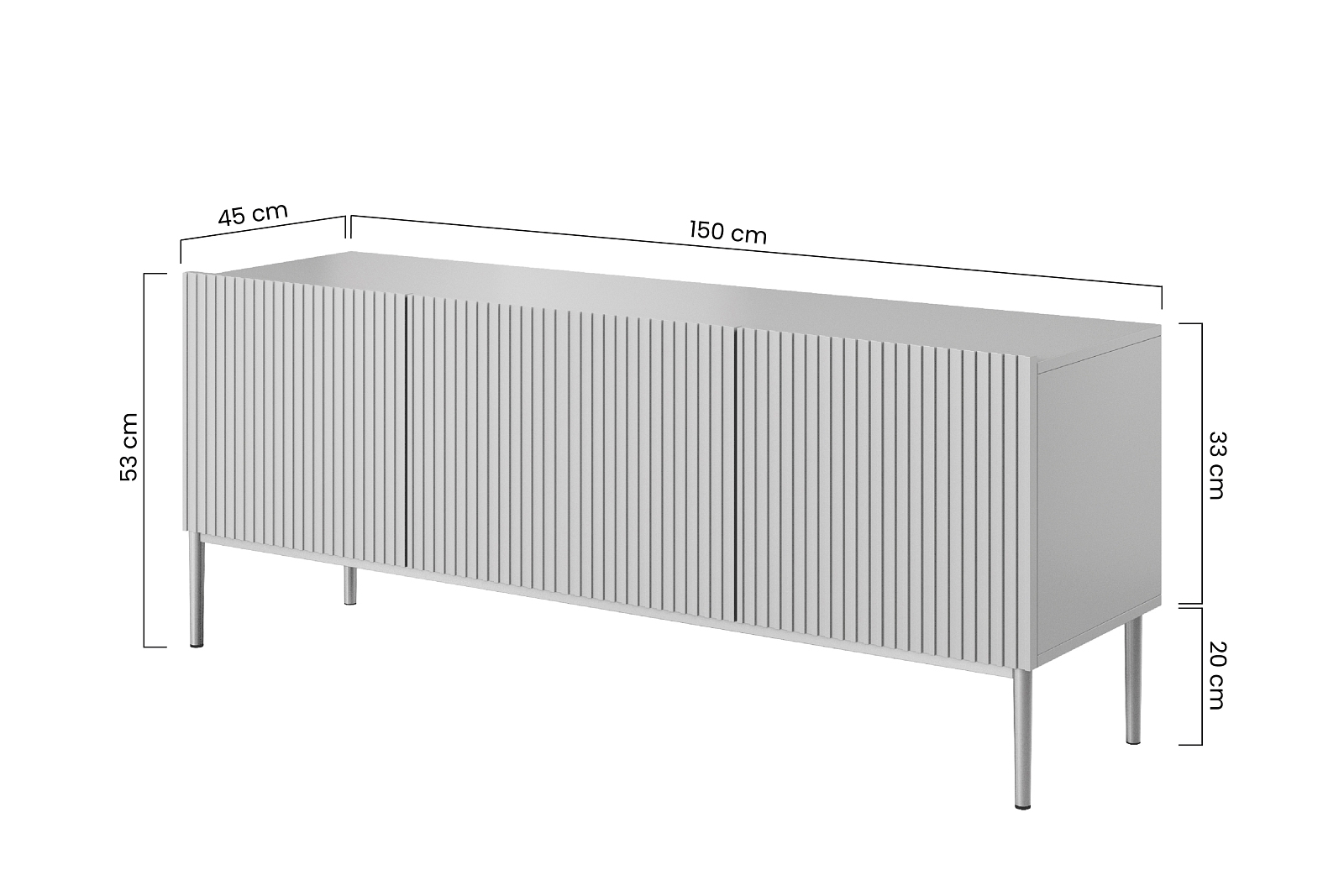 TV stolek NICOLE 150 cm černý mat – zlaté nožky furnipol.cz cz