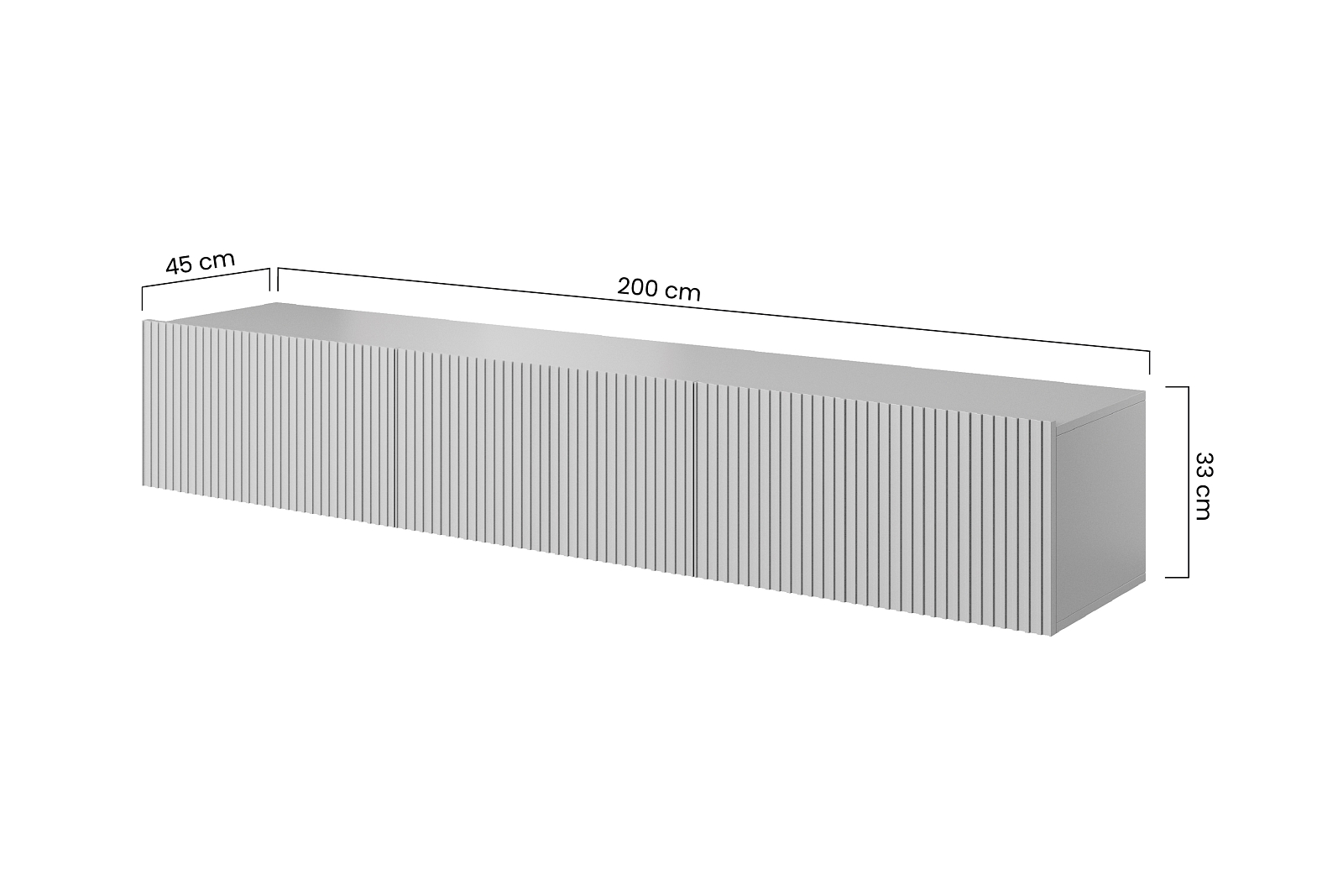 Závěsný TV stolek NICOLE 200 cm kašmír mat furnipol.cz