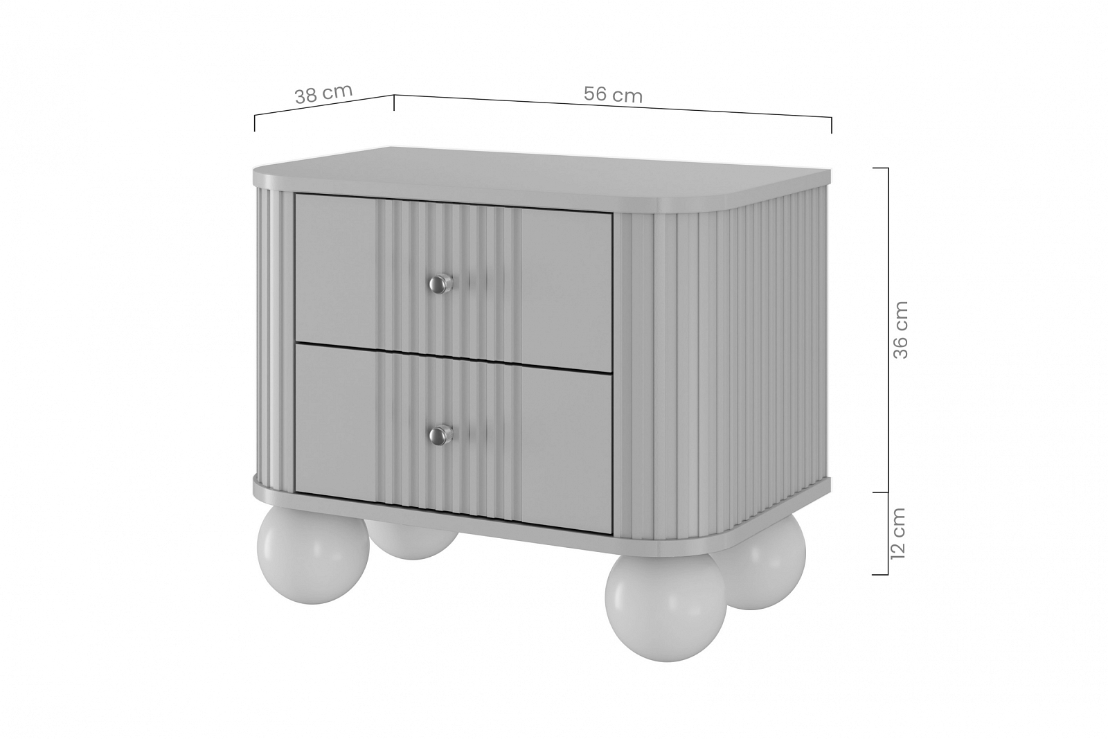 Set nočních stolků Vesper 56 cm - kulaté nohy