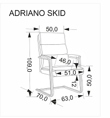 Konferenčná stolička ADRIANO SKID, čierna 