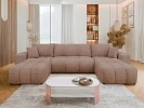 Sedacia súprava do tvaru U FURYN U boucle s úložným priestorom a funkciou spania – Coral 45