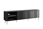 TV stolek Vesper 3D 187 cm  - Čierna / Zlaté nožičky