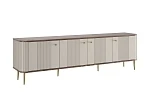 TV stolek Vesper 4D 187 cm  - Kašmír / Ořech / Zlaté nohy