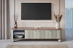 Černá třídvéřová TV skříňka Vesper 187 cm  - Kašmír / Ořech