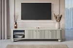 Černá třídvéřová TV skříňka Vesper 187 cm  - Kašmír / zlatá