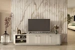 TV stolek Vesper 3D 187 cm na soklu  - Kašmír / čierna