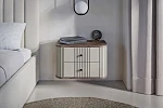 Set závěsných nočních stolků Vesper 56 cm - Kašmír / Ořech / Černé úchytky