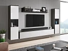 Obývací stěna PARIS XL s LED osvětlením - Matera / biely lesk