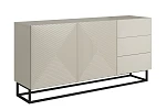 Moderní komoda Asha 167 cm dvoudveřová se zásuvkami  - Kašmí / černý rám