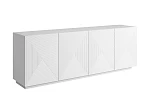 Moderní komoda Asha 200 cm čtyřdveřová - Biela