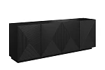 Moderní komoda Asha 200 cm čtyřdveřová - Čierna