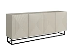 Komoda ASHA 200 cm čtyřdveřová  - Kašmír / černý rám