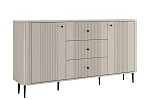 Komoda Vesper 160 cm se zásuvkami na nožkách - Kašmírová / černé nožky