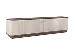 Černá TV skříňka Vesper 4D 187 cm s soklem  - Kašmír / Ořech