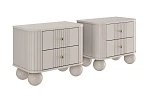 Set nočních stolků Vesper 56 cm kulaté nohy - Kašmír / zlatá