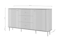 Komoda VESPER 160 cm se zásuvkami černá – zlaté nohy | furnipol.cz
