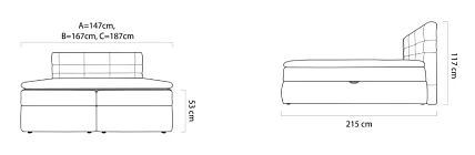 Boxspring postel - LARGO 160x200. FURNIPOL