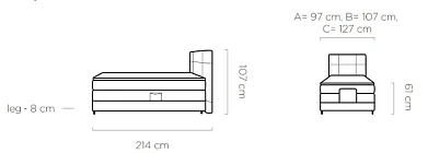 Boxspring postel REY - 120x200 + elektrické polohování. FURNIPOL
