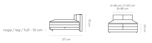 Boxspring postel NEBIA - 180x200. FURNIPOL
