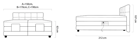 Boxspring postel EAGLE - 160x200 + elektrické polohování. FURNIPOL