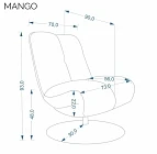 Otočné křeslo s polohovatelným opěradlem MANGO - Furnipol.cz