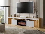 TV stolek FIORE EF 2D s krbem a LED osvětlením - Furnipol.cz