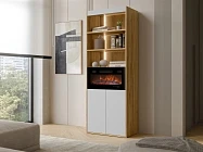 Knihovna FIORE EF 60 2D s krbem a LED osvětlením - Furnipol.cz