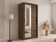 Šatní skříň INFINITY 100 III s posuvnými dveřmi a zrcadlem - Furnipol.cz