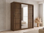 Šatní skříň INFINITY 200 III s posuvnými dveřmi a zrcadlem - Furnipol.cz