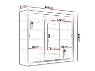 Skříň ALICANTE 250 s posuvnými dveřmi