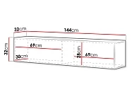 Závěsný TV stolek GOVI 140 s LED osvětlením