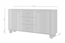 Komoda se zásuvkami Vesper 160 cm - kašmír černé úchytky kulaté nohy 11.jpg