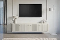 Závěsný TV stolek Vesper 4D 187 cm - kašmírový zlaté úchytky.jpg