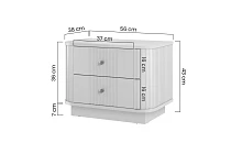 Sada nočních stolků Vesper 56 cm - černá černé úchytky 1.jpg