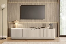 TV stolek Vesper 4D 187 cm na soklu - kašmír černé úchyty.jpg