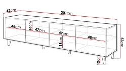 TV stolek ETNA 201 cm černá černá + dub Craft.jpg