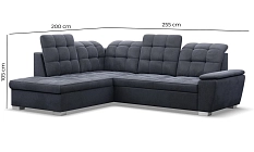 Rohová sedací souprava BARON ECONOMY 255 cm – polohovatelné záhlavníky | furnipol.cz
