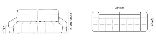 Pohovka MATEO BIGSOFA 264 cm – elektrický výsuv, funkce spaní | furnipol.cz