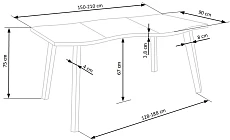 Rozkladací jedálenský stôl DICKSON 150–210 cm, čierna, prírodná