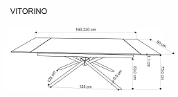 Rozkladací jedálenský stôl VITORINO – Biely mramor