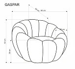 Čalúnené kreslo GASPAR v krémovej farbe - Bežová
