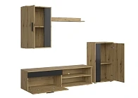 Obývací stěna BENSON dub artisan / černá – moderní set | furnipol.cz