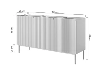 Komoda NICOLE 150 cm bílý mat – zlaté nožky | furnipol.cz