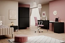 Komoda NICOLE 150 cm se zásuvkami černý mat – černé nohy | furnipol.cz