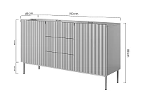 Komoda NICOLE 150 cm se zásuvkami černý mat – černé nohy | furnipol.cz