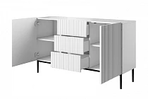Komoda NICOLE 150 cm se zásuvkami bílý mat – černé nohy | furnipol.cz
