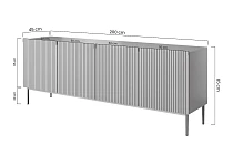 Komoda NICOLE 200 cm bílý mat – černé nohy | furnipol.cz