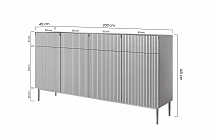 Komoda NICOLE 200 cm se zásuvkami kašmír – černé nohy | furnipol.cz