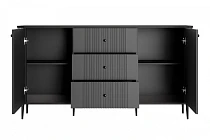 Komoda VESPER 160 cm se zásuvkami černá – černé nohy | furnipol.cz
