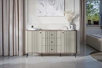 Komoda VESPER 160 cm kašmír / ořech – černé nohy | furnipol.cz